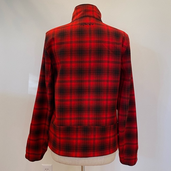 Spyder Jacket / Red Black Plaid / Mid -Weight / Quilted Lining / Zippers /Mens S - Picture 16 of 16